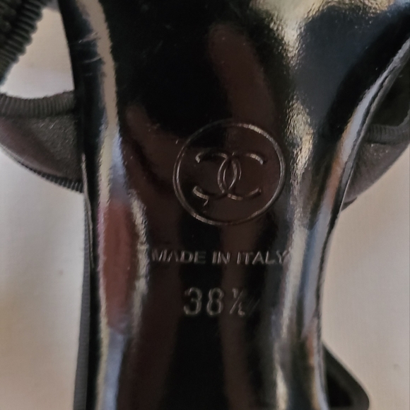 Authentic Chanel 2007 interlocking CC Slingback Sandals - size EU38.5/US 8 - Picture 6 of 12